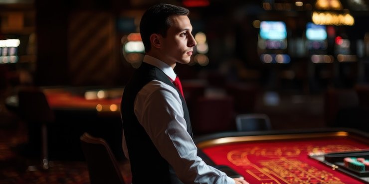 Real dewacuan live dealer studio showing roulette wheel and betting table with payout labels